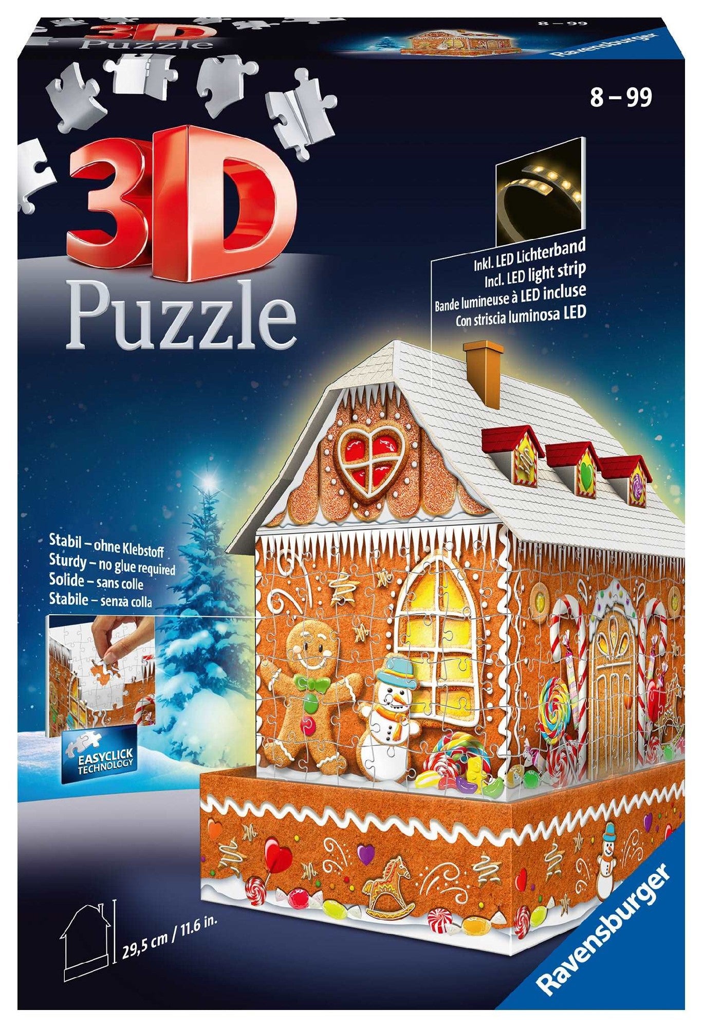 3d Puzzle 216pc - Ravensburger - Ginger Bread House Night Edition