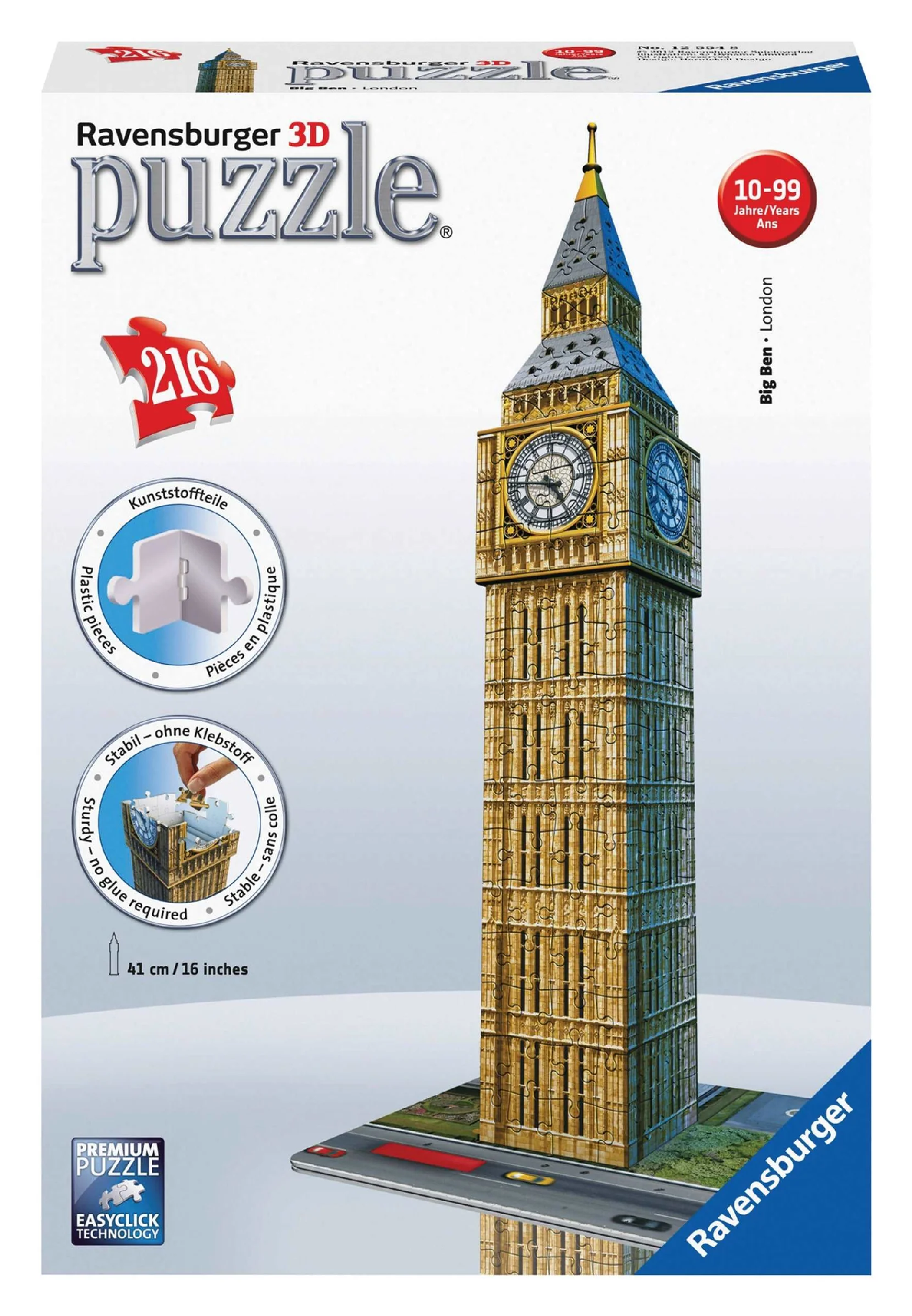 3d Puzzle 216pc - Ravensburger - Big Ben With Clock