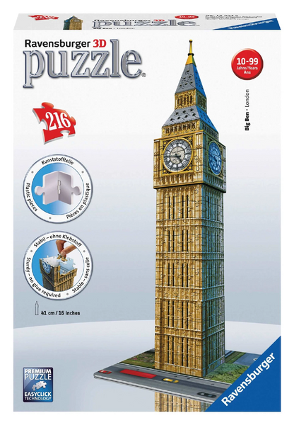 3d Puzzle 216pc - Ravensburger - Big Ben With Clock